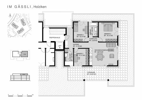 Plan Attikageschoss 4 ½-Zimmer-Wohnung C14